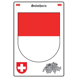 Schild Motiv "Solothurn" Wappen Landkarte Schweiz 20 x 30 cm Blechschild