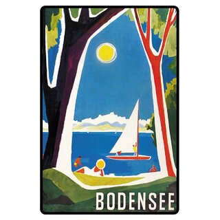 Schild Motiv "Bodensee" Landschaft Boot 20 x 30 cm Blechschild