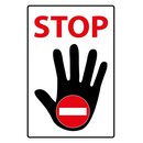 Hinweisschild "Stop" Hand 20 x 30 cm Blechschild