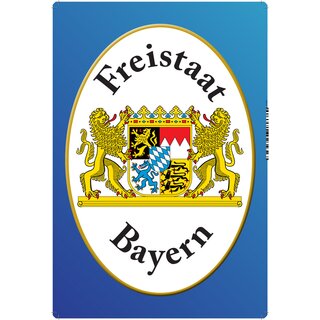 Schild Wappen "Freistaat Bayern blau" 20 x 30 cm