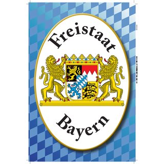 Schild Wappen "Freistaat Bayern blau/ weiß" 20 x 30 cm