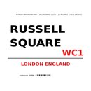 Schild "Russel Square WC1 weiß" 20 x 30 cm