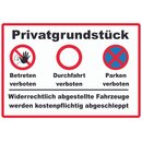 Hinweisschild "Privatgrundstück, Betreten...