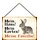 Schild Spruch "Mein Haus, Garten, Familie" Hase Karnickel 20 x 30 cm Blechschild mit Kordel