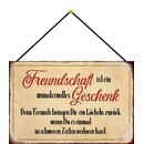 Schild Spruch "Freundschaft wundervolles Geschenk,...