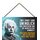 Schild Spruch "unendlich, Universum Dummheit" Einstein blau 20 x 30 cm Blechschild mit Kordel