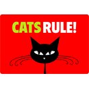 Schild Spruch "Cats rule!" 20 x 30 cm