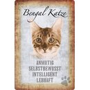 Schild Spruch "Bengal Katze, lebhaft...