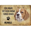 Schild Spruch "Haus kein Heim ohne Beagle" Hund...