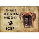 Schild Spruch "Haus kein Heim ohne Boxer" Hund...