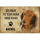 Schild Spruch "Haus kein Heim ohne Dackel" Hund...