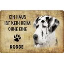 Schild Spruch "Haus kein Heim ohne Dogge" Hund...