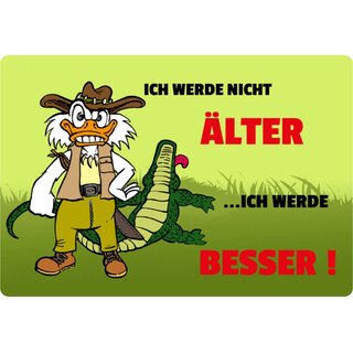 Schild Spruch "Werde nicht älter, werde besser" Ente 20 x 30 cm