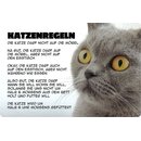 Schild Spruch "Katzenregeln, nicht auf Möbel,...