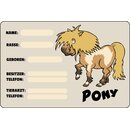 Schild Spruch "Pony, Name Rasse Geboren Besitzer...