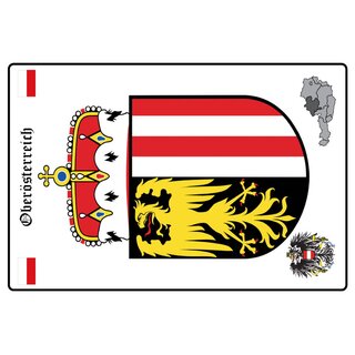 Schild Motiv "Oberösterrreich" Wappen Landkarte Österreich 20 x 30 cm