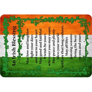 Schild Spruch "Irish blessing, love and laughter light your days" 20 x 30 cm