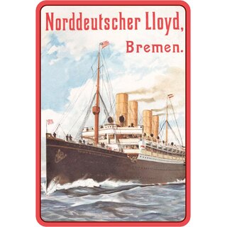 Schild Motiv "Norddeutscher Lloyd, Bremen" Schiff 20 x 30 cm