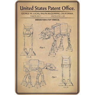 Schild Motiv "Design for a toy vehicle, Spielzeugfahrzeug" 20 x 30 cm