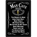 Schild Spruch "Man Cave Rules" 20 x 30 cm...