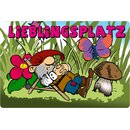 Schild Spruch "Lieblingsplatz" Zwerg 20 x 30 cm