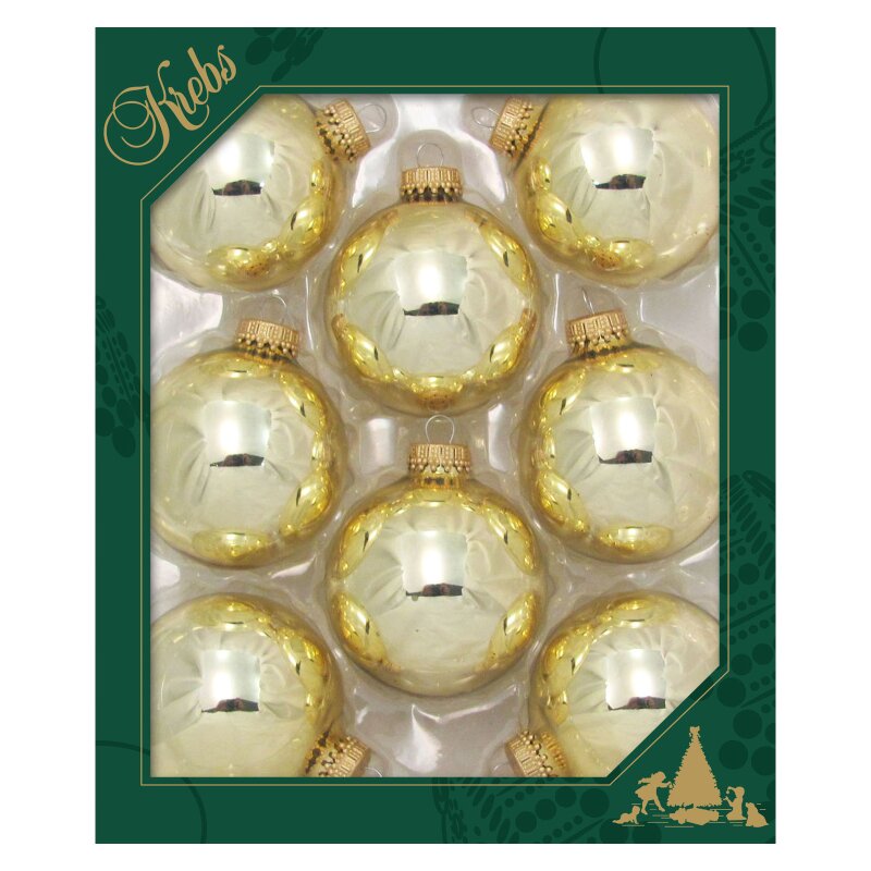 8 glänzend Glas Lauscha Weihnachtskugeln Seidengold Ø cm Krebs Stück/Set, 7