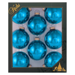 Krebs Glas Lauscha Weihnachtskugeln Gold Stück/Set, cm Ø 7 glänzend 8