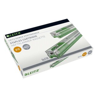 Leitz 5593 Heftklammern K10 - Einweg-Kassette, 5x210 Stück, grün