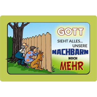 Schild Spruch "Gott sieht alles" 30 x 20 cm Blechschild