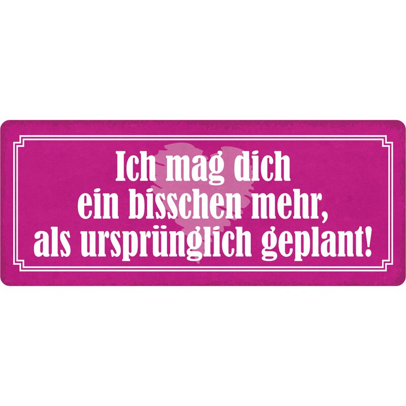 Schild Spruch "Ich mag dich bisschen mehr" 27 x 10 cm Blechschild, 7,99