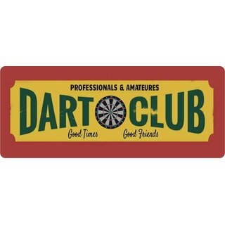 Schild Spruch "Professionals Amateures Dart Club" 27 x 10 cm Blechschild