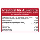 Schild Spruch "Preistafel für...