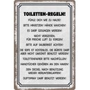 Schild Spruch "Toiletten Regeln" 20 x 30 cm...