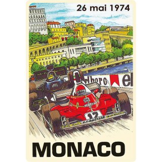 Schild Motiv "Monaco 26. Mai 1974" 20 x 30 cm Blechschild