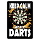 Schild Spruch "Keep Calm and Play Darts" 20 x...