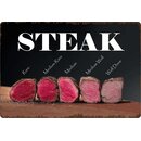 Schild Motiv "Garstufen Steak" 30 x 20 cm...