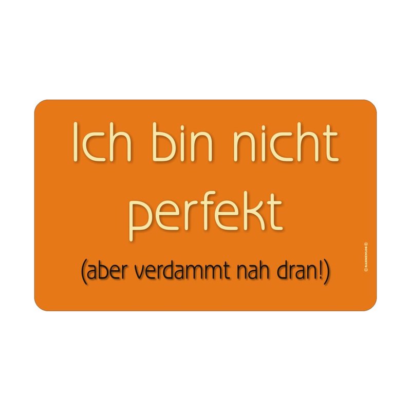 Schneidebrett mit Druckmotiv "Ich bin nicht perfekt", 5,99