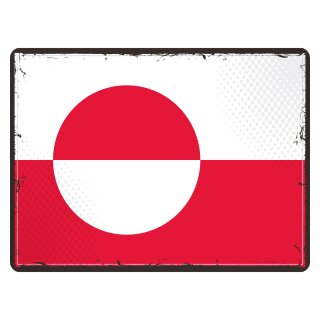 Blechschild "Flagge Grönland Retro" 40 x 30 cm Dekoschild Fahnen