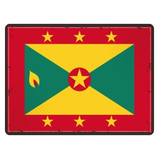 Blechschild "Flagge Grenada Retro" 40 x 30 cm Dekoschild Nationalflaggen