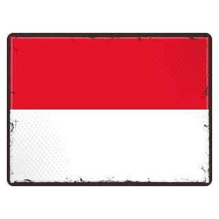 Blechschild "Flagge Indonesien Retro" 40 x 30 cm Dekoschild Fahnen