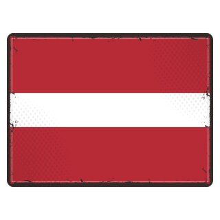 Blechschild "Flagge Lettland Retro" 40 x 30 cm Dekoschild Länderfahnen