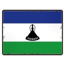 Blechschild "Flagge Lesotho Retro" 40 x 30 cm...