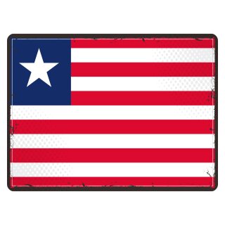 Blechschild "Flagge Liberia Retro" 40 x 30 cm Dekoschild Fahnen