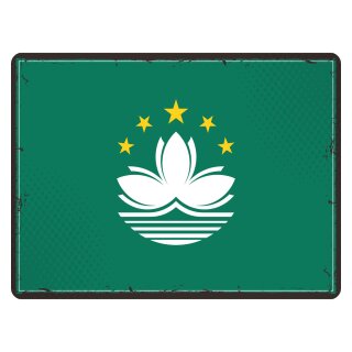 Blechschild "Flagge Macau Retro" 40 x 30 cm Dekoschild Fahnen