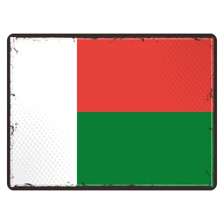 Blechschild "Flagge Madagaskar Retro" 40 x 30 cm Dekoschild Länderfahnen