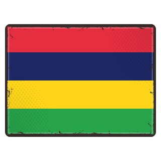 Blechschild "Flagge Mauritius Retro" 40 x 30 cm Dekoschild Fahnen