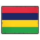 Blechschild "Flagge Mauritius Retro" 40 x 30 cm...