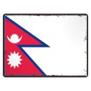 Blechschild "Flagge Nepal Retro" 40 x 30 cm...