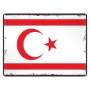 Blechschild "Flagge Nordzypern Retro" 40 x 30...