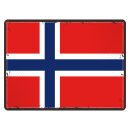 Blechschild "Flagge Norwegen Retro" 40 x 30 cm...